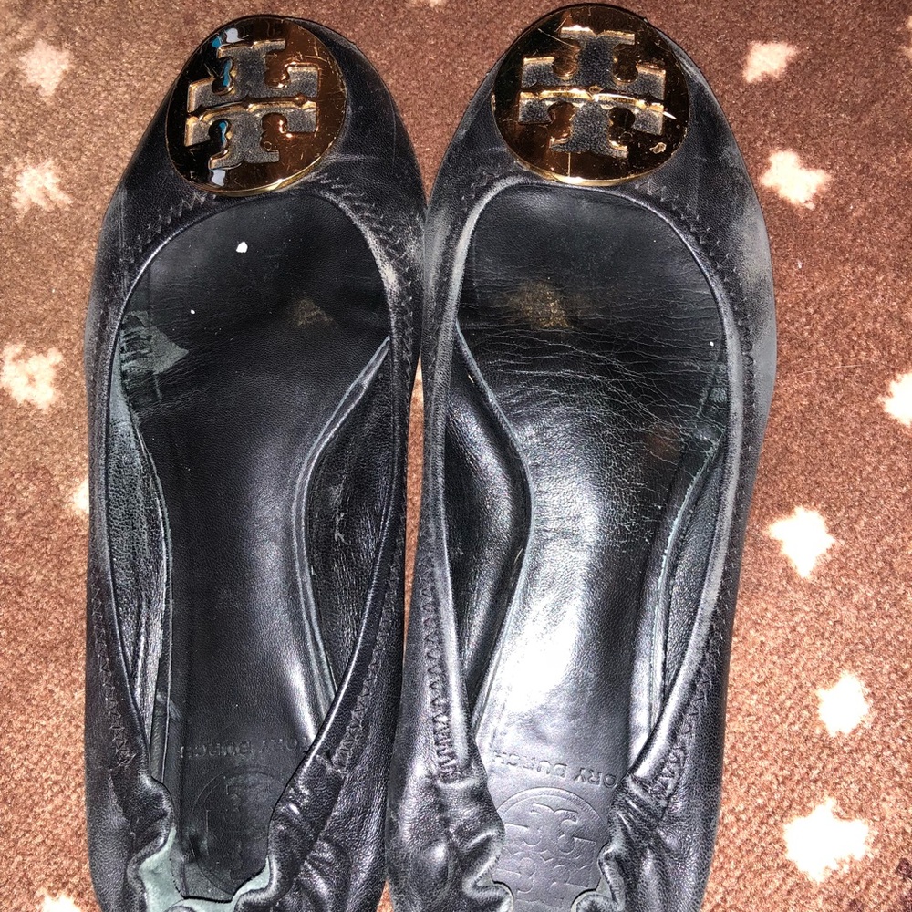 Tory Burch Reva Flats Black/gold